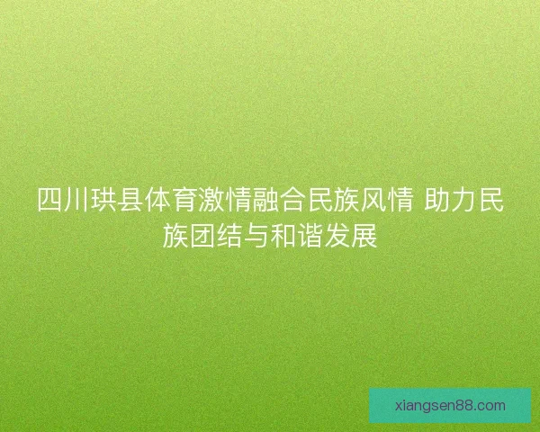 四川珙县体育激情融合民族风情 助力民族团结与和谐发展